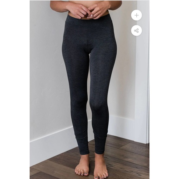 SET OF 2 | YALA "Nellie" Bamboo Full Coverage Leggings Black + Charcoal Gray S - Picture 2 of 5